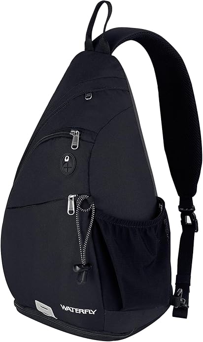 WATERFLY Large Crossbody Sling Bag: Over Shoulder Backpack Daypack Casual Cross Chest Side Pack