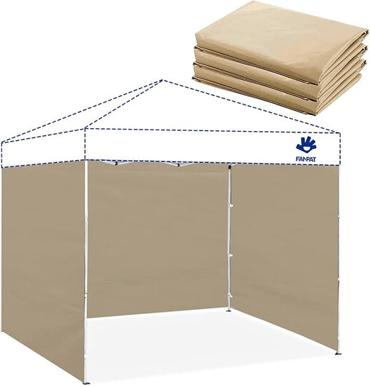 Instant Canopy Tent Sidewalls for 10x10 Pop Up Canopy Waterproof,99% UV Protection，3 Piece Sidewalls, Khaki(3PCS Sidewall Only, Canopy Tent NOT Included)