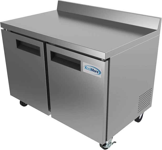 KoolMore RWT-2D-12C Commercial, Refrigerator Double Door, Stainless Steel