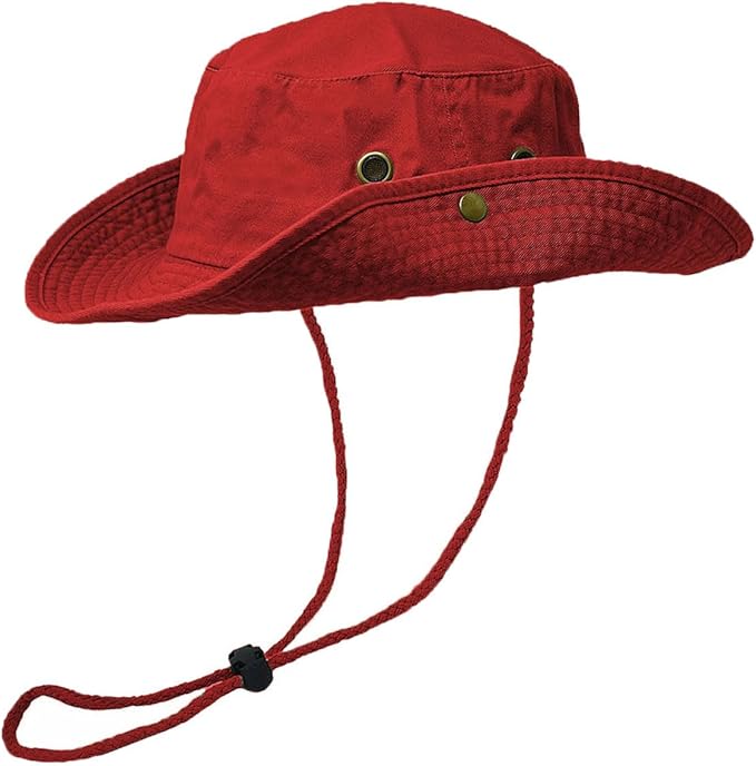 Glory Max Washed Cotton Bucket Hat with Chin Strap Fishing Sun Safari Boonie Cap