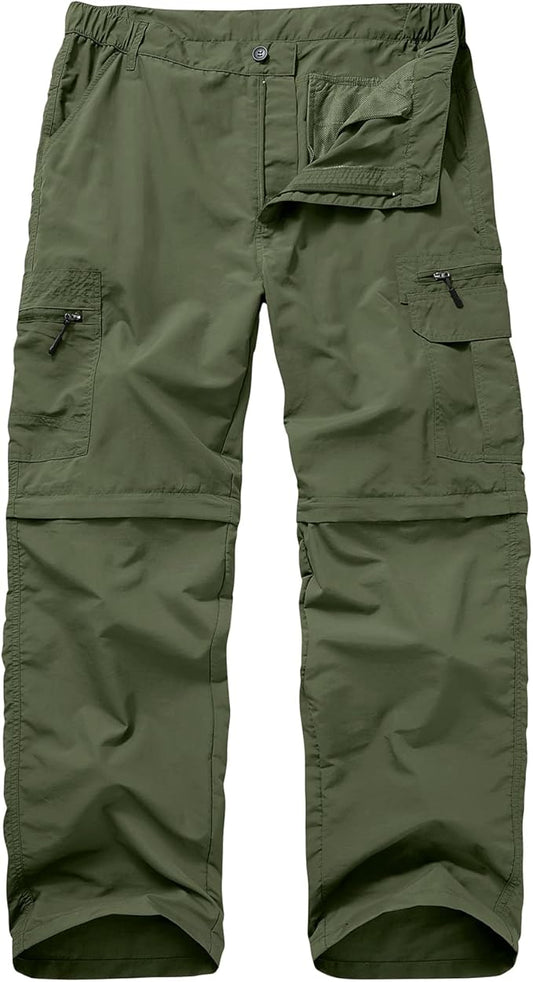 Fishing Hiking Pants for Men, Waterproof Convertible Quick Dry Pants for Wading, Lightweight Breathable