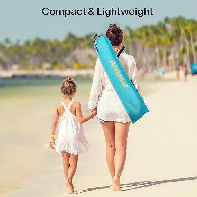 Alvantor Beach Tent Beach Umbrella Outdoor Sun Shelter Cabana Automatic Pop Up UPF 50+ Sun Shade Portable Camping Hiking Canopy Easy Setup Windproof Randomly Send Old or New Model