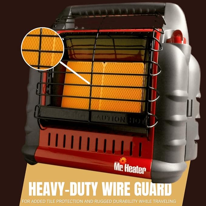 Mr. Heater Portable Big Buddy Propane Heater - 10-Ft Hose & Tank Adapter Bundle - Indoor/Outdoor Use - 4,000, 9,000 or 18,000 BTU (3 Items)