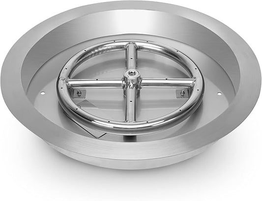 Stanbroil 13-Inch Drop-in Fire Pit Burner Pan, Round Fire Pit Insert for Propane & Natural Gas DIY Fire Table, Stainless Steel Firepit, BTU 88,000 Max