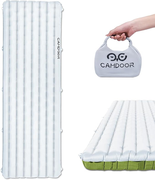 Insulated Sleeping Pads - Lightweight Sleeping Pad for Camping, 6.8 R-Value Upgraded Compact Camping Air Mattress for Backpacking, Hiking