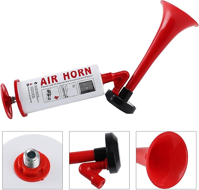 FARBIN Portable Air Horn pump Air Horn for Bear Dog Aluminum+ABS Loud Sound Hand Held Signal Horn Reusable Air Horns Safety Horn for Boating, Sports Events, Camping, Graduation
