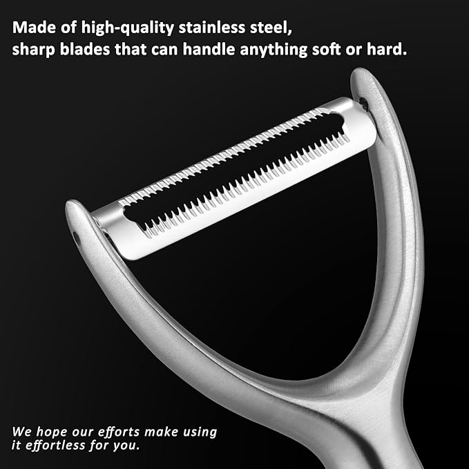 Serrated Blade Premium Y Type 304 Stainless Steel Multifunctional Kitchen Peeler Real Wood Handle Ultra Sharp Blade Vegetable Potato Apple(Wenge)