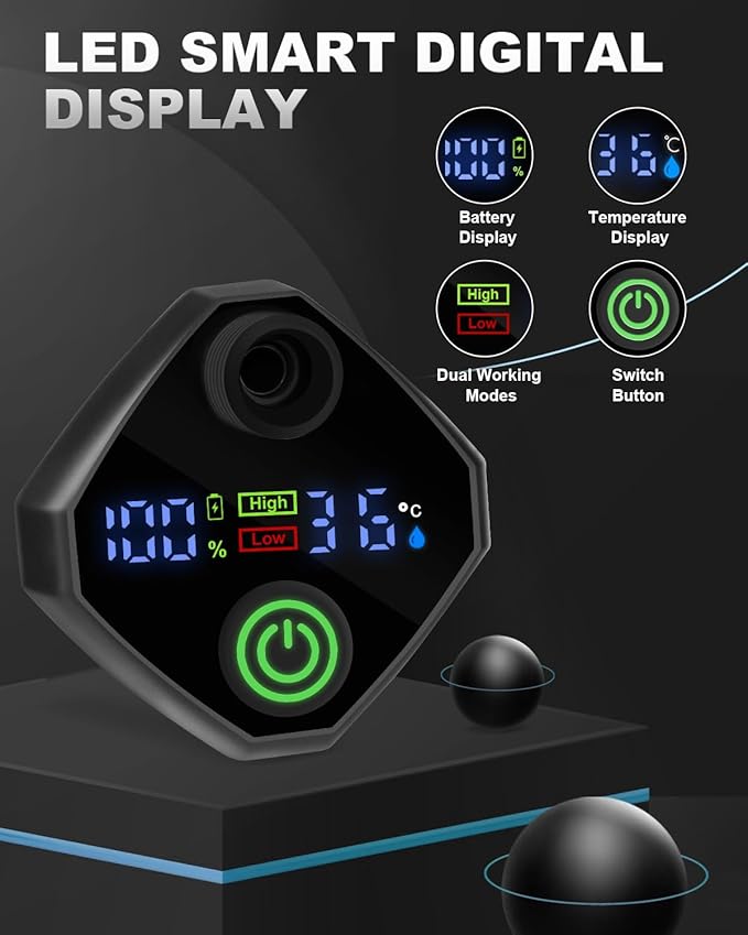 AUTOPkio Portable Camping Shower, Upgraded Outdoor Shower with 6000mAh Rechargeable Battery Pump & Digital Display for Hiking, Travel, Car, Pet Bath, Watering, Emergency