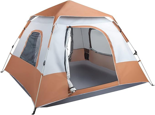4 Person Instant Pop Up Tents for Camping, Waterproof Easy Set Up Large Family Dome Tent with Portable Carry Bag, 94.49 x 94.49 x 59.06 Inches