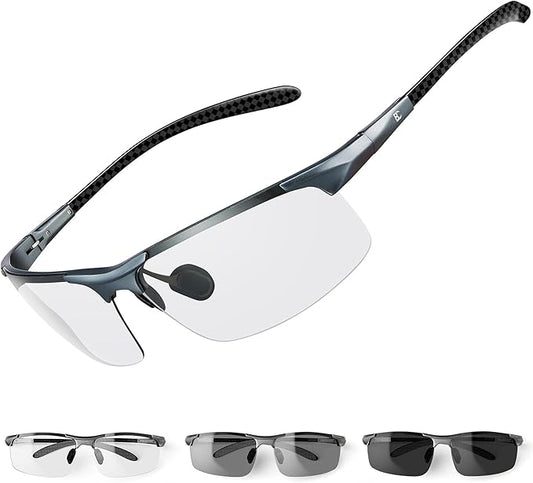 BIRCEN Polarized Carbon-Fiber Sunglasses for Men: Ultralight UV Protection Sun Glasses for Outdoor Sports Fishing Golf Hiking