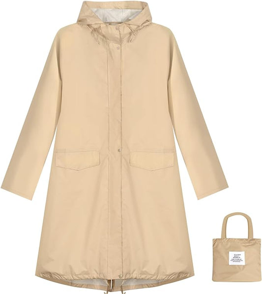 ANYOO Waterproof Rain Poncho Lightweight Reusable Hiking Hooded Coat Jacket for Outdoor Activities