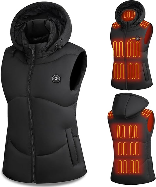 Heated Vest Women with 16000mAh Battery Pack Included, Electric Warm Heating Jacket Vest with 15 Heating Zones