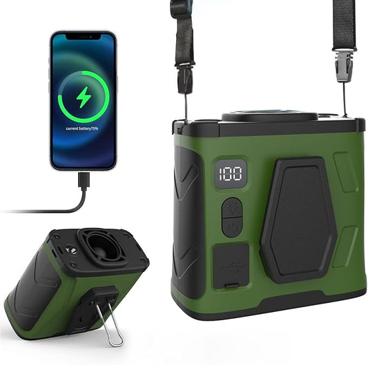 Portable Waist Fan,10000mAh Waist Fan Clip On with 100 Levels Speeds,16000RPM Strong Airflow, LED Display, Neck Hands-Free 40H Cooling For Outdoor Camping Travel (Green)