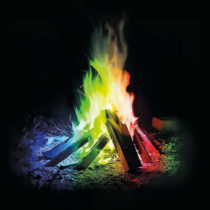 Color Flame Packets - Safe for Indoor & Outdoor Use - 1 Hour Burn for Campfires, Fireplaces, Firepits - No Need to Open Just Drop in (15)