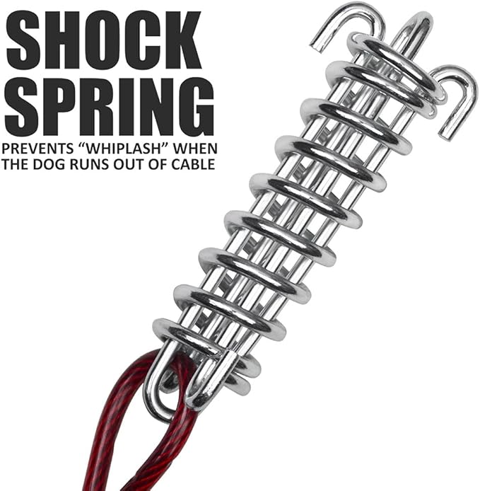 BV Dog Tie Out Trolley System for Yard - 60ft Dog Run Cable with 10ft Pulley Runner Lead - Heavy Duty Reflective Cable for Dogs up to 125 lbs, Rust-Resistant & Tangle-Free Outdoor Runner