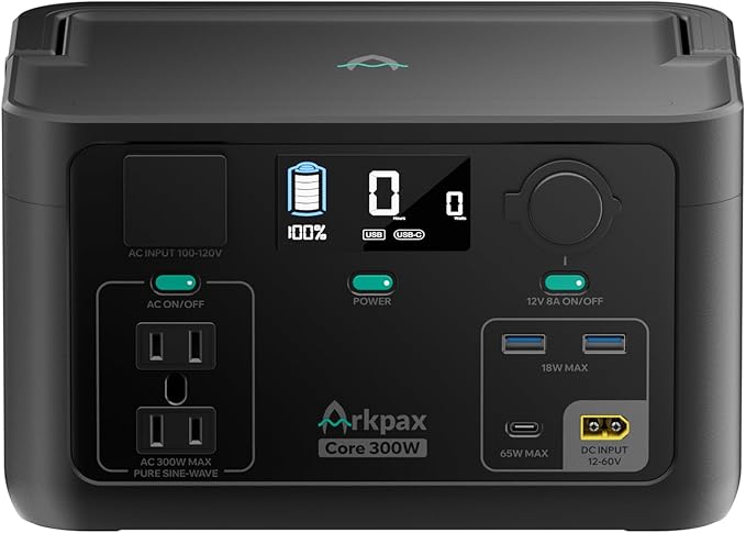 Portable Power Station, 300W Solar Generator (Peak 600W), 192Wh LiFePO4 Battery Backup, 1.5hrs Fast Charging, for Hurricane Emergency/Outdoor Camping/Traveling/Home Use (Solar Panel Optional)