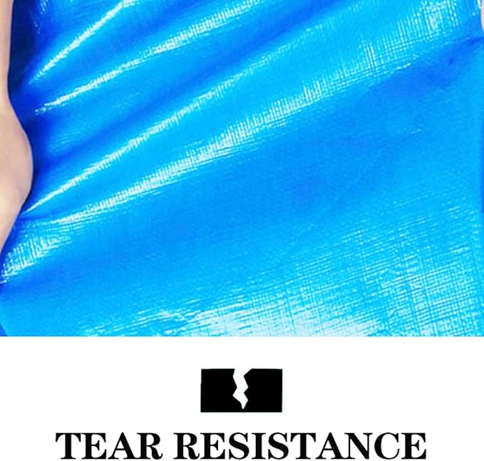 TEZONG Tarps Heavy Duty Waterproof 6x10ft,Blue Plastic Tarps Large Multipurpose Outdoor Tarp Cover Thick Poly Tarpaulin 16MIL for Emergency Rain or Sun, Roof, Patio Furniture, Firewood, Canopy