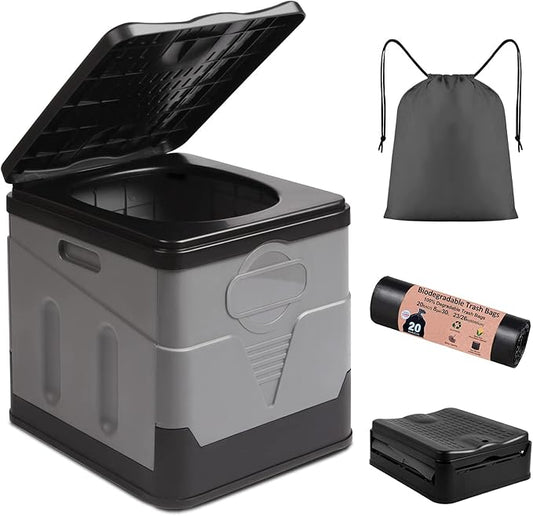 Portable Toilet Camping Toilets for Car Indoor Outdoor Commode Foldable Travel Potty for Camping,Tent,Hiking,Boating,Long Road Trips,Traffic jam,Home