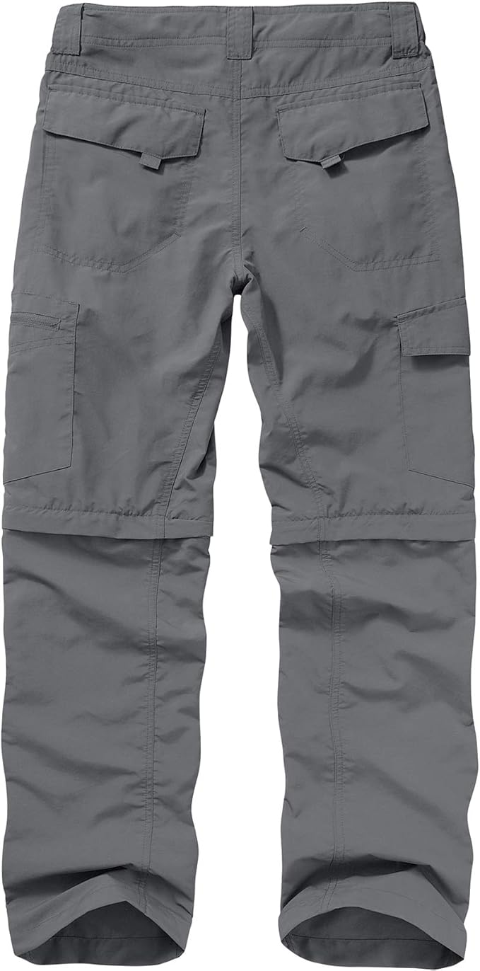 Mens Hiking Pants Convertible Lightweight Quick Dry Zip Off Fishing Safari Camping Travel boy Scout Pants