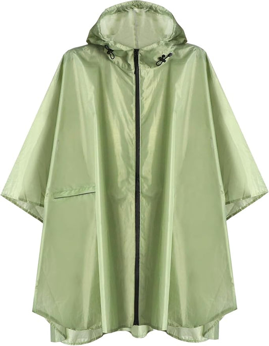 ANYOO Waterproof Rain Poncho Lightweight Reusable Hiking Hooded Coat Jacket for Outdoor Activities