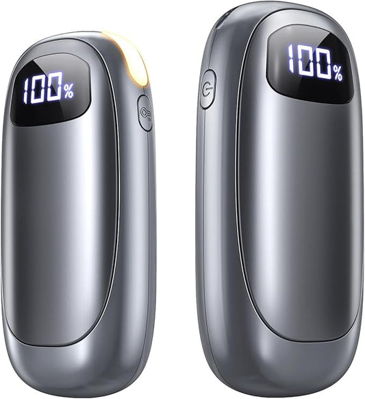 Hand Warmers Rechargeable 2 Pack - Electric Dual-Sided Heating Hand Warmers Max 131℉, 20Hrs Battery Operated Pocket Heater for Raynauds, Golf, Camping, Hunting Essentials, Gifts for Men Women
