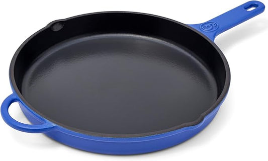 Great Jones King Sear Cast-Iron Skillet (Blueberry, 12") | Enameled for Easy Cleaning | Safe for All Stovetops & Ovens | Perfect for Crispy Chicken, Steak & More | Oven-Safe to 500°F | Hand Wash Only