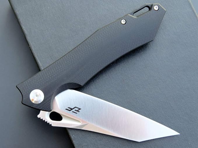 Eafengrow EF934 Pocket Knife D2 Steel Blade Folding Knife G10 Handle Liner Lock Camping Survival Tool Knives for Outdoor Camping Survival Hiking(black)