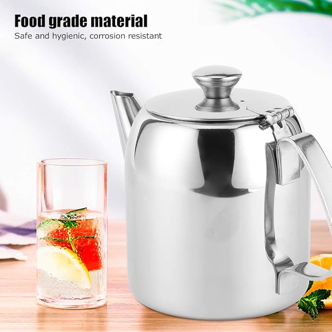 Coffee Pot Teapot Stainless Steel Tea Kettle Cold Short Spout Pour Over for Home Kitchen Hotel Restaurant(20oz)
