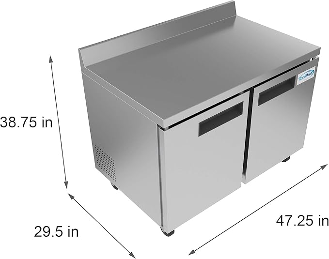 KoolMore RWT-2D-12C Commercial, Refrigerator Double Door, Stainless Steel