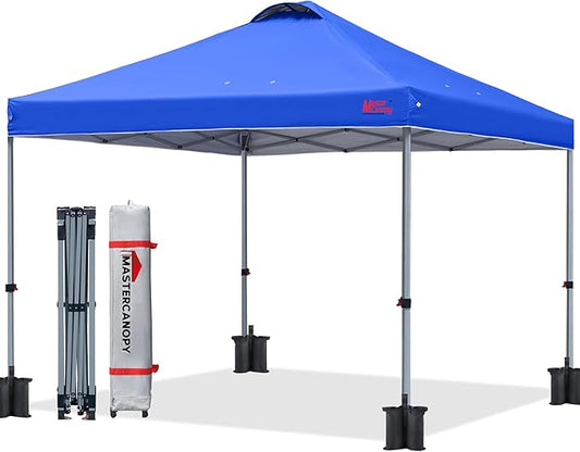 MASTERCANOPY Durable Pop-up Canopy Tent with Roller Bag (Blue)