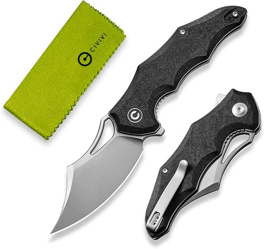 CIVIVI Chiro Cool Pocket Knife for EDC, Folding Knife with Flipper 3.1" 14C28N Blade G10 Handle, Utility Knife for Men Women C23046-3