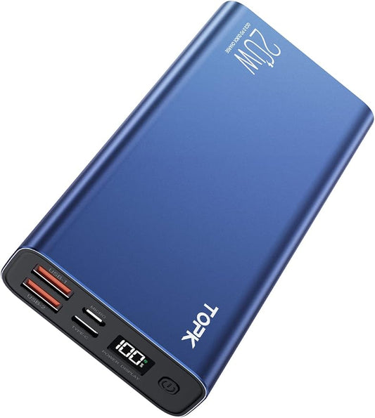 TOPK Portable Charger 20000mAh, Power Bank USB C 20W Fast Charging LED Display External Battery Pack Compatible with iPhone 13 12 11 Xs Samsung Google iPad etc.[2022 Version]