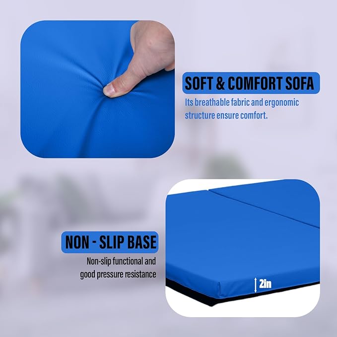 Gymnastics Mats Foldable Tumbling Mats Portable Gymnastics Exercise Mat 2'x6'/2.5'x6.4'/4'x6'/4'x8'/4'x10'/ Gymnastics Tumbling Mats Pad Home Exercise Panel Mat With Carrying Handles