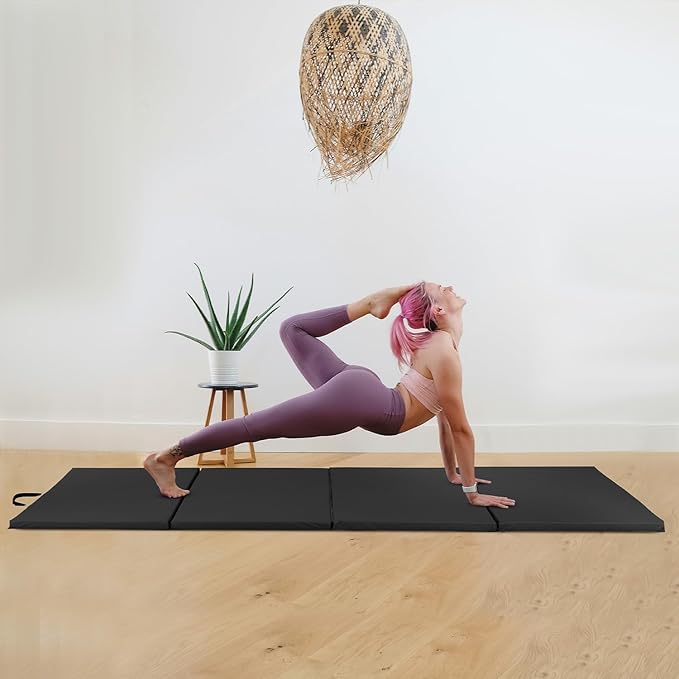 Gymnastics Mats Foldable Tumbling Mats Portable Gymnastics Exercise Mat 2'x6'/2.5'x6.4'/4'x6'/4'x8'/4'x10'/ Gymnastics Tumbling Mats Pad Home Exercise Panel Mat With Carrying Handles