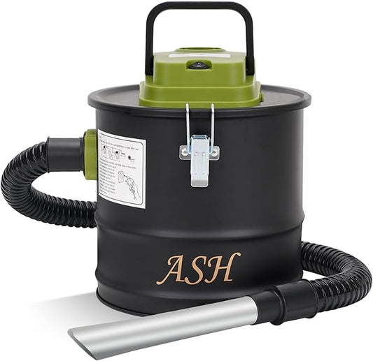 Ash Vacuum Cleaner -2.6 Gallon Fireplace Ash Vac with 800w Powerful Hose Non-Woven Dust Separator | Dry Stove Vacuum for Fireplaces Pellet Grill Wood Stove Fire Pits Green