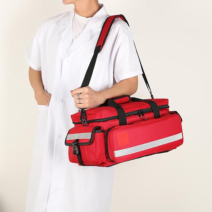 Medical Bag,First Aid Bag,First Responder Bag for Trauma,Emergency Medical Bag Organizer,Trauma Bag with Detachable Dividers for Nurses,Home Health Care, EMT(Bag Only)