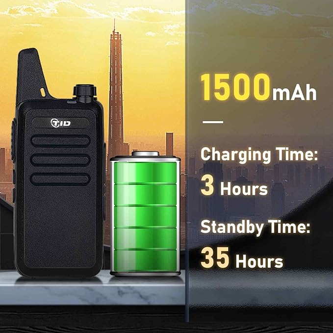 TIDRADIO TD-M8s Walkie Talkies Rechargeable, Long Range Two Way Radio, 2 Way Radio for Adults, Mini Portable for Business Commercial Work School Church Restaurant (20 Pack)
