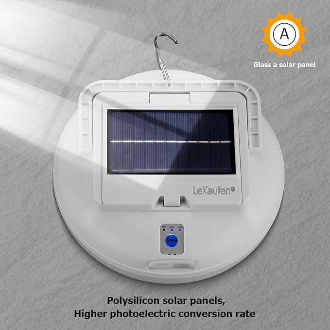 4500LM Solar Camping Light - Portable Camping Lantern Hanging Waterproof Tent Lights, Bright USB Rechargeable Lamp for Outdoor Camping, Canopy, Hurricane Emergency, Power Outages