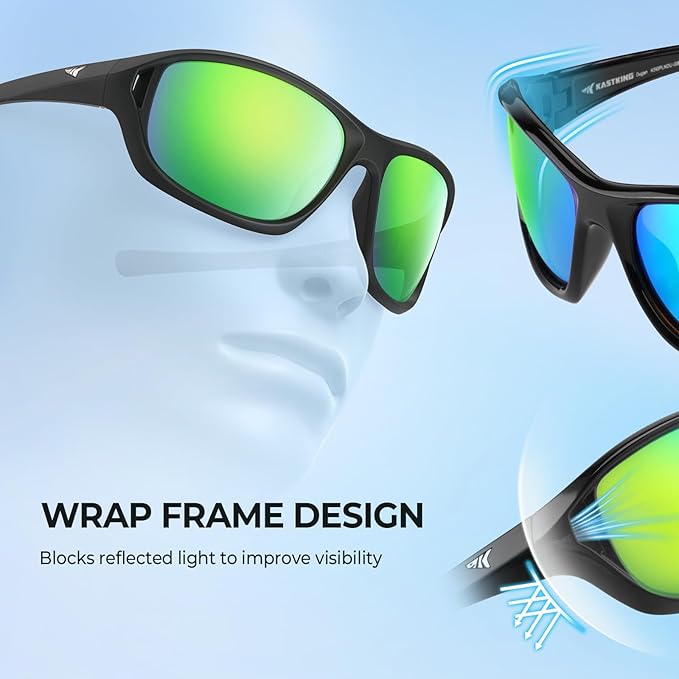 KastKing Dugan Polarized Sport Sunglasses for Men and Women, Ideal for Driving Fishing Cycling Running, UV Protection