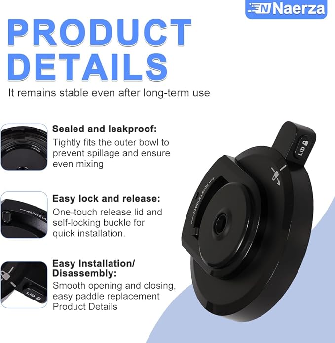 NC 501 Outer Bowl Lid with Leak-Proof Seal, Ninja Creami Blender Lid Replacement, Compatible with Ninja Creami Deluxe Ice Cream Maker NC500/NC501 Series Accessories (No Paddle)