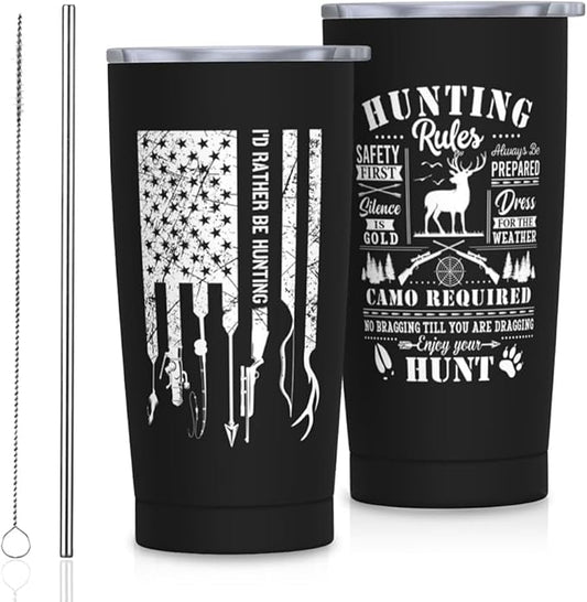 Hunting Gifts for Men, Hunter Tumbler 20oz, Hunting Lovers Gifts, Men Hunter Gift, Huntings Stainless Steel Coffee Travel Mugs Cup Gift for Boys/Husband/Dad Birthday Christmas Father's Day