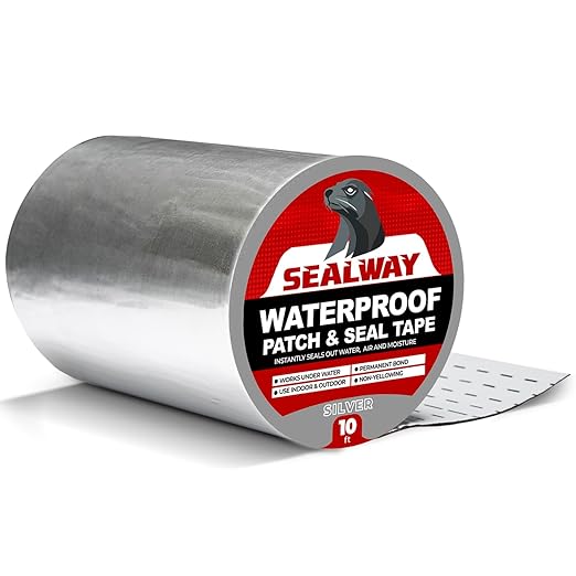 Silver RV Roof Sealant Tape, 8" x 10' Waterproof Repair Seal Tape – Extra Thick, UV-Resistant, Weatherproof Patch for Permanent Leak Sealing on RVs, Trailers, and Mobile Homes