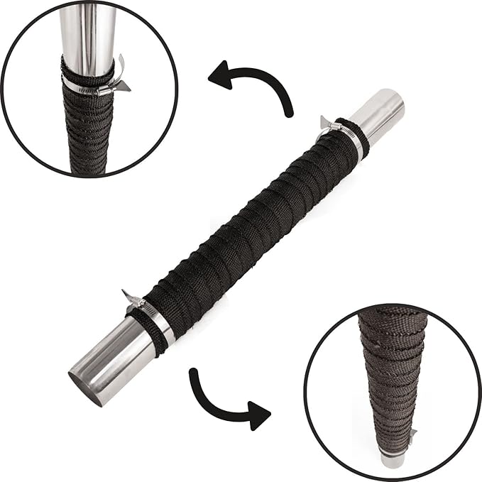 SoloWilder Fireproof Chimney Webbing Anti Scalding Camping Stove Pipe Wrap Protector with 2 Clamps