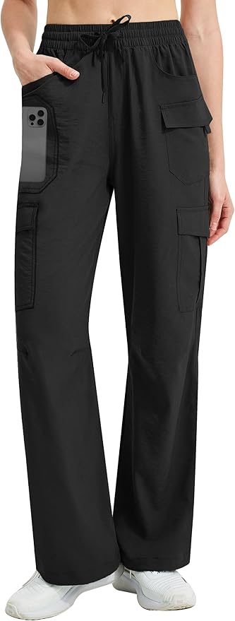 Women's Cargo Hiking Pants Lightweight Casual Quick Dry Straight Leg Camping Travel Pant for Work Golf with Multi-Pocket