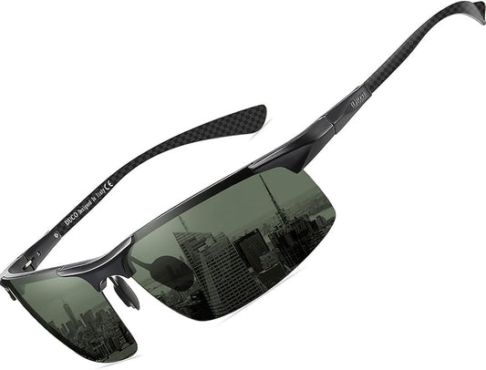 DUCO Mens Sunglasses Polarized Sports Fishing Running Driving Carbon Fiber Sunglasses for Men UV400 Protection DC8277