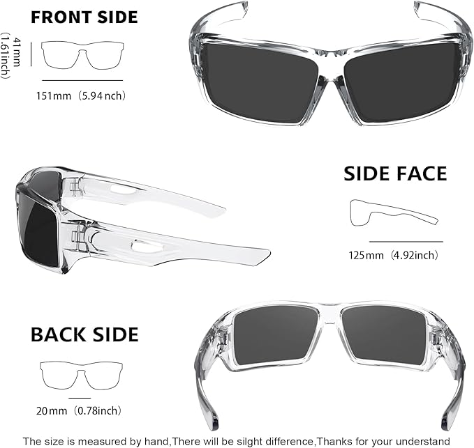 MAXJULI Polarized Wrap Around Sports Sunglasses for Big Heads Men Women UV400 Protection Sun Glasses 8232