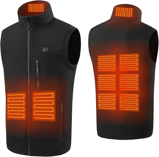 Soft Shell Heated Vest for Men with Battery, 9 Heating Zone Lightweight Insulated heating Vest for Winter Outdoor