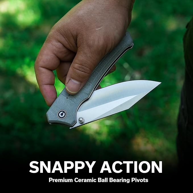 CIVIVI Tacticorix Pocket Knife for Men Women, EDC Flipper Folding Knife with 3.7" Nitro-V Blade G10 Handle for Camping Hunting C23055-3 (Gray)