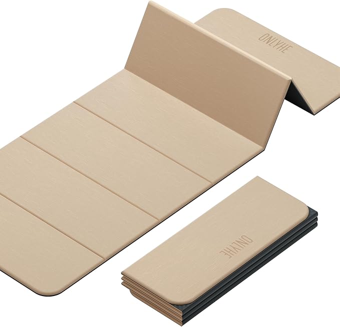 Foldable Yoga Mat,Exercise Mats for Home Workout,Comfortable and Durable,8mm Thick-Portable Folding Mat,Non Slip,Pilates Mat Thick,Outdoor Use,Meditation,Travel,Camping（71"x24" x0.31"）