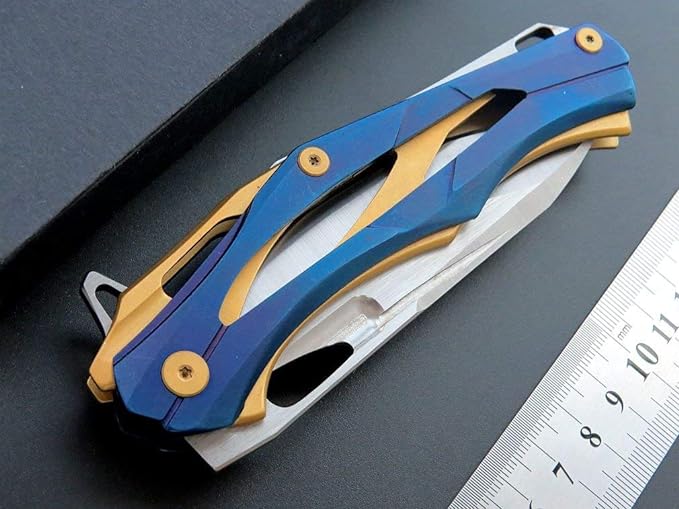 Eafengrow EF204 Folding Pocket Knife,D2 Blade Steel Handle Liner Lock with Clip Outdoor Camping Hiking Tactical EDC Tool (EF204-colorful)